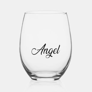Wedding Drinkware Set - Angel Stemless Wine Glass
