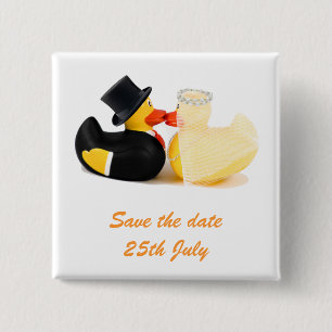 Wedding ducks 2 ... Badge Inch Square Button