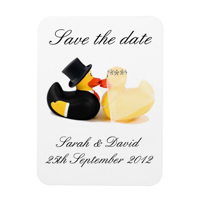 Wedding ducks 3 ...  save the date magnet (Vertical)