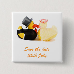Wedding ducks ... Badge 2 Inch Square Button
