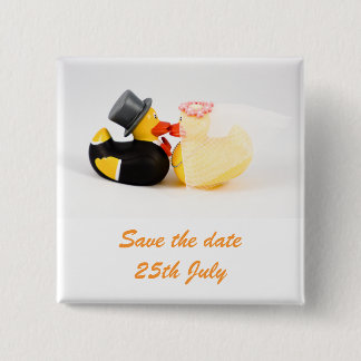 Wedding ducks ... Badge 2 Inch Square Button