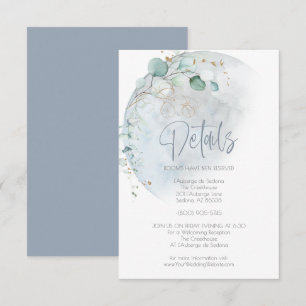 Wedding Dusty Blue Over the Moon in Love Invitation