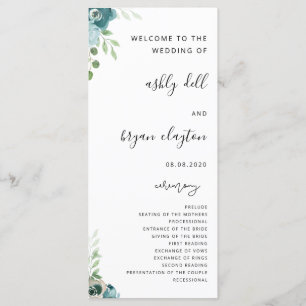Wedding Dusty Bule Floral Program