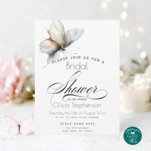 Wedding | Elegant Abstract Ink Pastel Butterflies