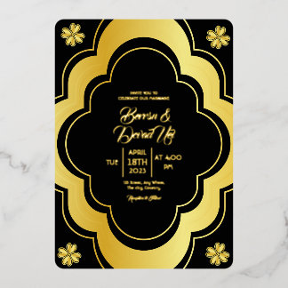 Wedding Elegant And Classic Gold Foil Design Card