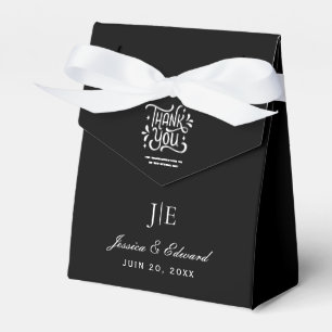 Wedding Elegant Bride Groom Names Black White Favor Box