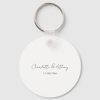 Wedding Elegant Calligraphy Creative Black White Keychain
