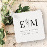 Wedding Elegant Chic Modern Monogram Foliage Keychain<br><div class="desc">Composed of simple straight lined frames with classic cursive script and serif typography. These elements are simple,  timeless,  and classic.. 

This is designed by White Paper Birch Co. exclusive for Zazzle.

Available here:
http://www.zazzle.com/store/whitepaperbirch</div>