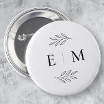 Wedding Elegant Chic Modern Simple Chic Monogram 2 Inch Round Button<br><div class="desc">Composed of simple straight lined frames with classic cursive script and serif typography. These elements are simple,  timeless,  and classic.. 

This is designed by White Paper Birch Co. exclusive for Zazzle.

Available here:
http://www.zazzle.com/store/whitepaperbirch</div>