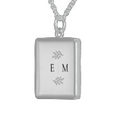 Wedding Elegant Chic Modern Simple Chic Monogram Sterling Silver Necklace (Front Right)