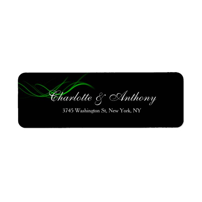 Wedding Elegant Creative Abstract Black Green (Front)