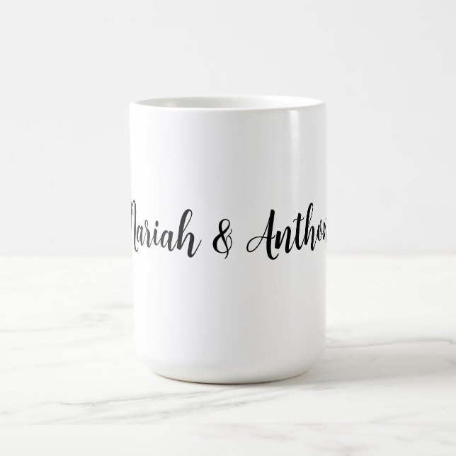 Wedding Elegant Creative Classical Black White Coffee Mug (Center)