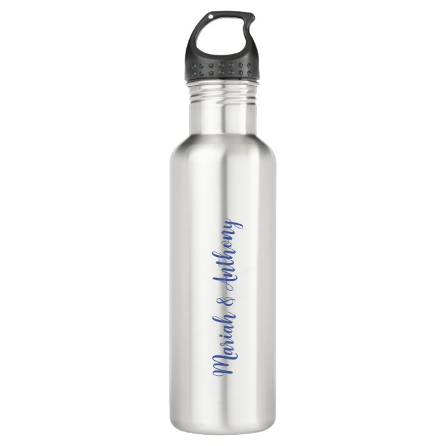 Wedding Elegant Creative Classical Blue White 710 Ml Water Bottle (Front)