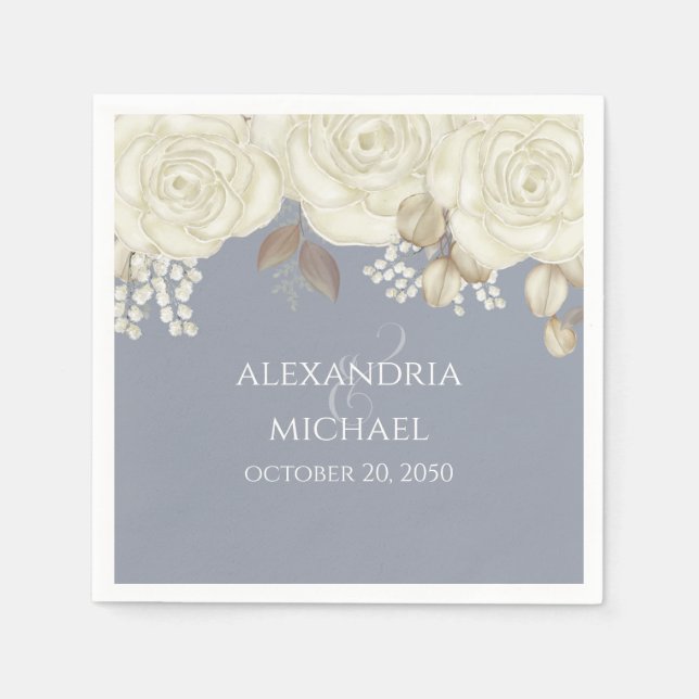 Wedding Elegant Elegant Boho Floral  Napkin (Front)
