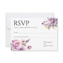 Wedding elegant lilac flowers RSVP