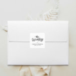 Wedding Elegant Minimal Square Sticker<br><div class="desc">Personalized stickers are a great way to add a touch of elegance to your wedding favours or use them as envelope seals. Not only do they serve a practical purpose,  but they also add to the overall aesthetic of your event. Matching items in our store Cava party design</div>