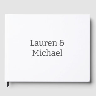 Wedding Elegant Minimalist Calligraphy Black White Guest Book