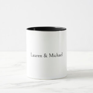 Wedding Elegant Minimalist Calligraphy Black White Mug