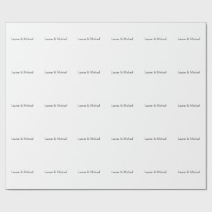 Wedding Elegant Minimalist Calligraphy Black White Wrapping Paper