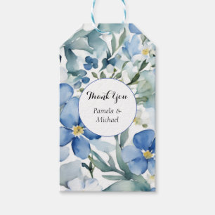 Wedding Elegant Minimalist Classic Blue Thank You Gift Tags