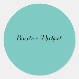 Wedding Elegant Minimalist Classical Blue Classic Round Sticker