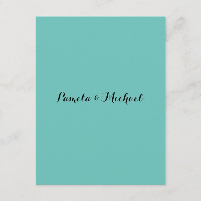 Wedding Elegant Minimalist Classical Blue Enclosure Card (Front)