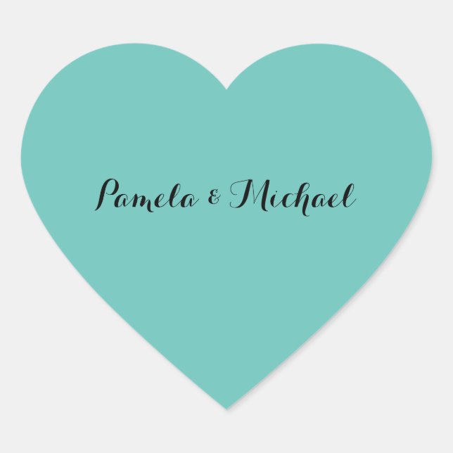 Wedding Elegant Minimalist Classical Blue Heart Sticker (Front)