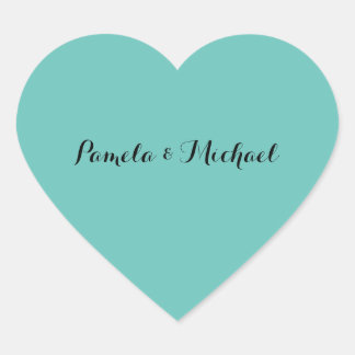 Wedding Elegant Minimalist Classical Blue Heart Sticker