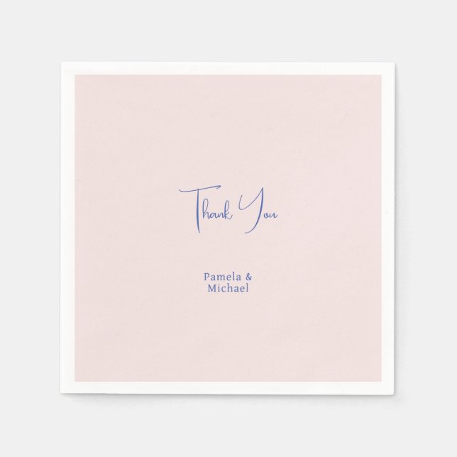 Wedding Elegant Minimalist Classical Thank You Napkin (Front)