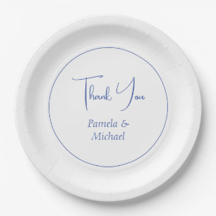 Wedding Elegant Minimalist Classical Thank You Paper Plate