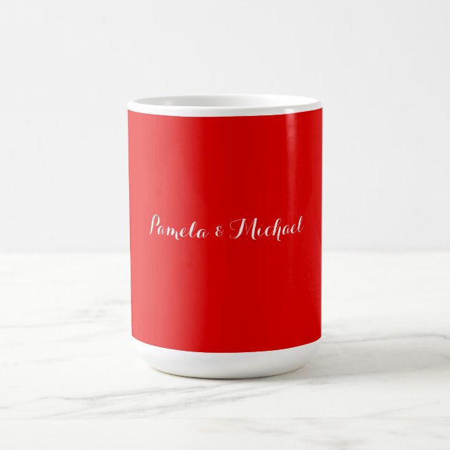 Wedding Elegant Minimalist Classical Warm Red Coffee Mug (Center)
