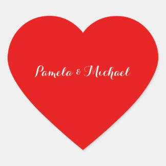Wedding Elegant Minimalist Classical Warm Red Heart Sticker