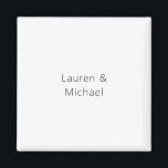 Wedding Elegant Minimalist Plain Black White Magnet<br><div class="desc">This template can be customized to meet all professional occupations.</div>