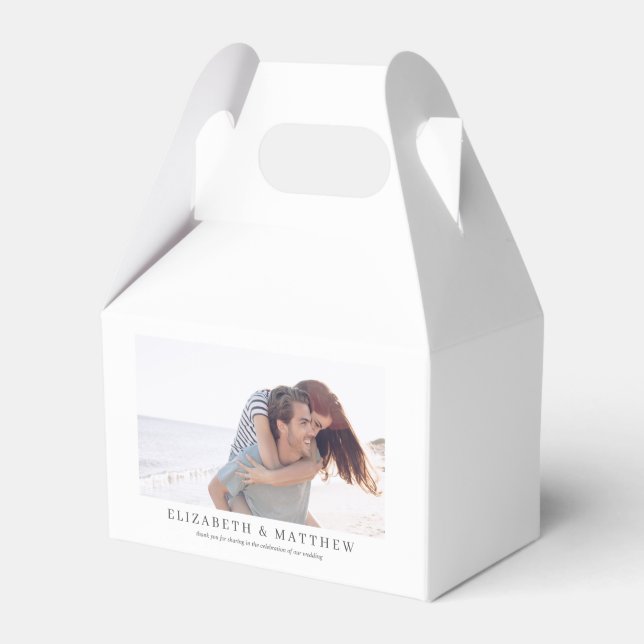 Wedding | Elegant Modern Custom Photo Favor Box (Front Side)