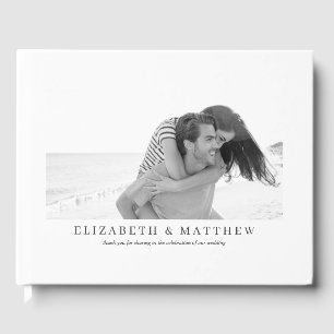 Wedding Elegant Modern Custom Two Photo Guest Book