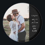 Wedding Elegant Modern Save the Date Photo Magnet<br><div class="desc">Send your guests a long lasting treat with this save the date circular magnet.</div>