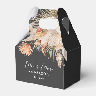 Wedding elegant natural botanical pampas grass fav favor box