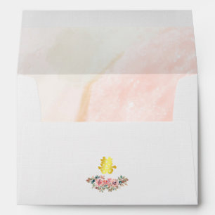 Wedding elegant rustic dusty pink floral envelope