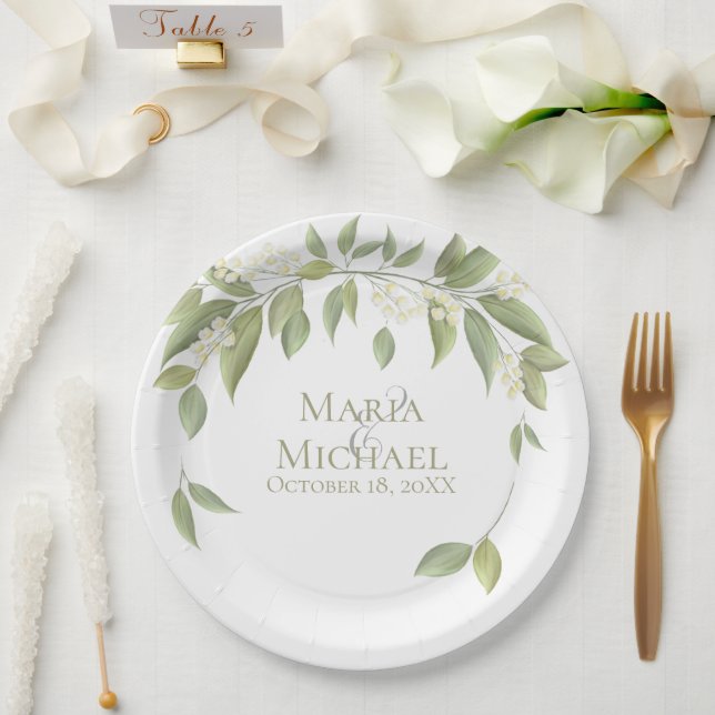 Wedding Elegant Rustic Eucalyptus Botanical Paper Plate (Wedding)
