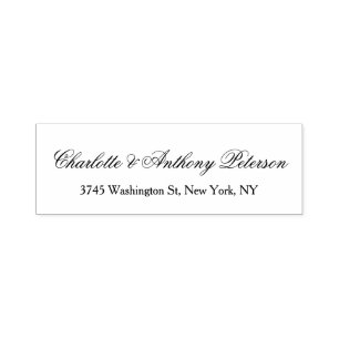 Wedding Elegant Script Creative Black White Family Self-inking Stamp