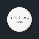 Wedding Elegant Script Creative Black White Magnet<br><div class="desc">This Simplicity style is everything. Simple but truly makes a professional beautiful statement.</div>