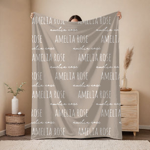 Wedding   Elegant Script New Mom Baby Kids Custom  Fleece Blanket
