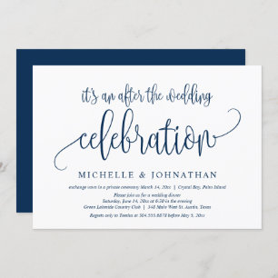 Wedding Elopement, After The wedding Celebration I Invitation