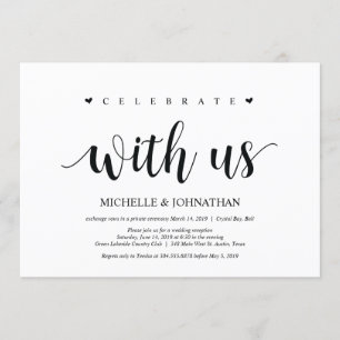 Wedding Elopement, celebrate with us Invites