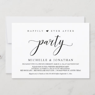 Wedding Elopement, Elegant Reception Party Invitation