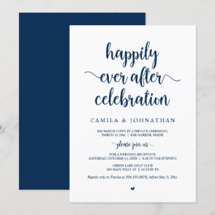 Wedding Elopement, Happily Ever After Celebration  Invitation