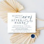 Wedding Elopement, Happily Ever After Party Invitation<br><div class="desc">Modern romantic minimalist Simple Calligraphy Navy Blue Script,  Wedding Elopement Dinner or Party invitation card (Happily Ever After Party). It is perfect for your wedding elopement announcement and party celebration,  after your best day. Add your details in matching black font / lettering.
#TeeshaDerrick</div>