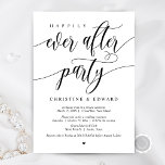 Wedding Elopement, Happily Ever After Party  Invitation<br><div class="desc">Beautiful Modern Black Calligraphy,  Wedding Elopement Announcement,  Invitation card (Happily Ever After Party). This is perfect for your wedding reception and post-wedding celebration party. Add your details in matching font / lettering.
#TeeshaDerrick</div>