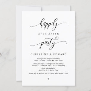 Wedding Elopement, Happily Ever After Party Invitation
