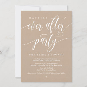 Wedding Elopement, Happily Ever After Party, Kraft Invitation